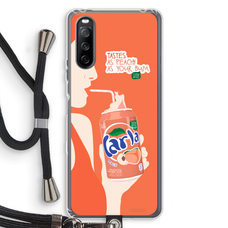 Peach please!: Sony Sony Xperia 10 III Transparant Hoesje met koord