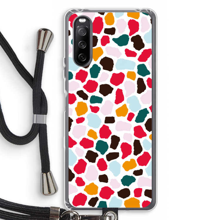 Colored Giraffe: Sony Sony Xperia 10 III Transparant Hoesje met koord
