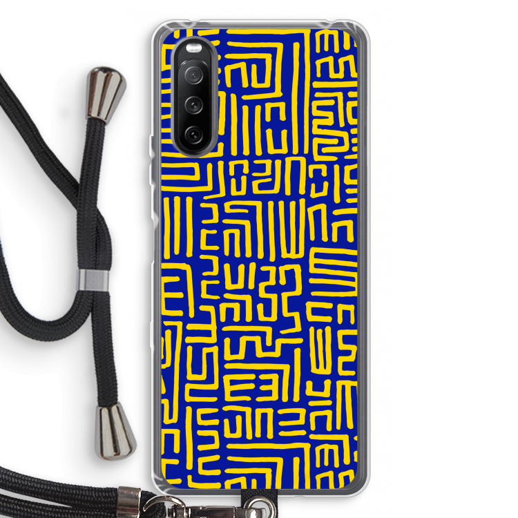 Majorelle Blue Print: Sony Sony Xperia 10 III Transparant Hoesje met koord
