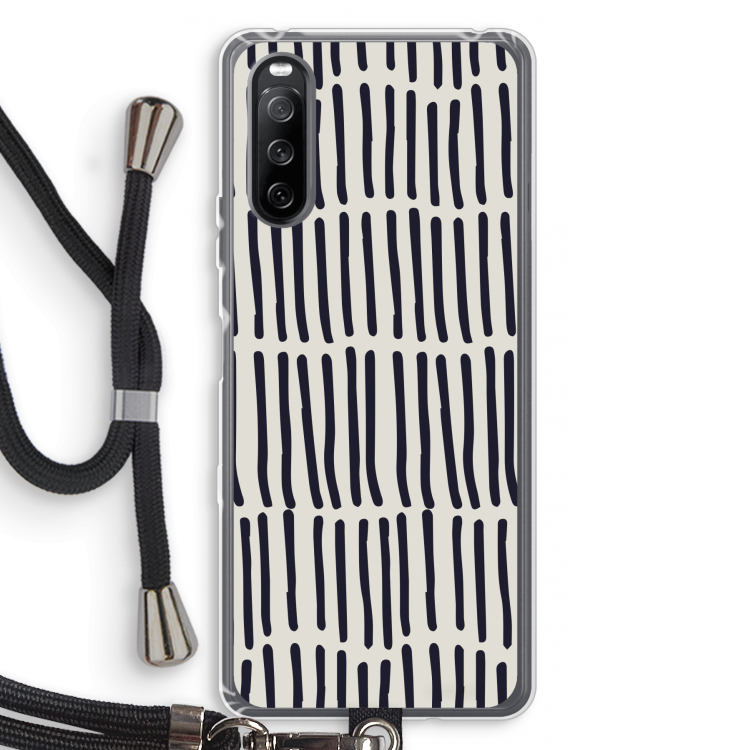 Moroccan stripes: Sony Sony Xperia 10 III Transparant Hoesje met koord