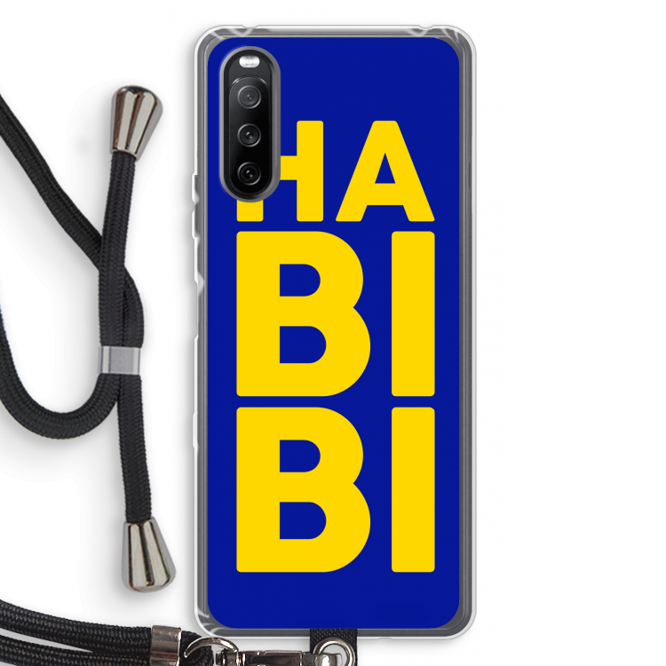 Habibi Blue: Sony Sony Xperia 10 III Transparant Hoesje met koord