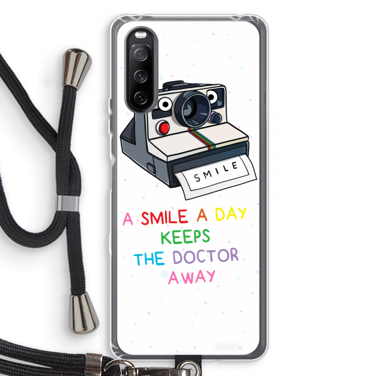 Smile: Sony Sony Xperia 10 III Transparant Hoesje met koord