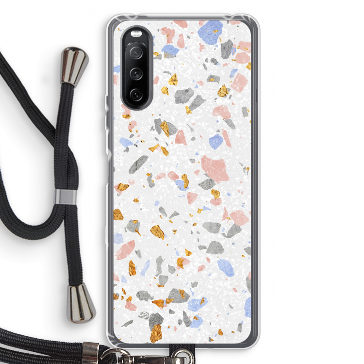 Terrazzo N°8: Sony Sony Xperia 10 III Transparant Hoesje met koord