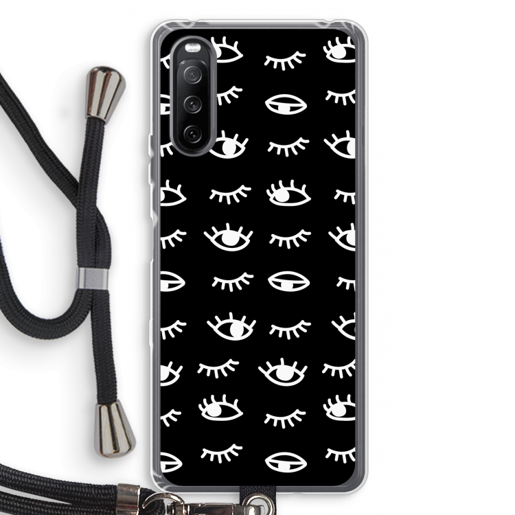 Eye pattern #3: Sony Sony Xperia 10 III Transparant Hoesje met koord