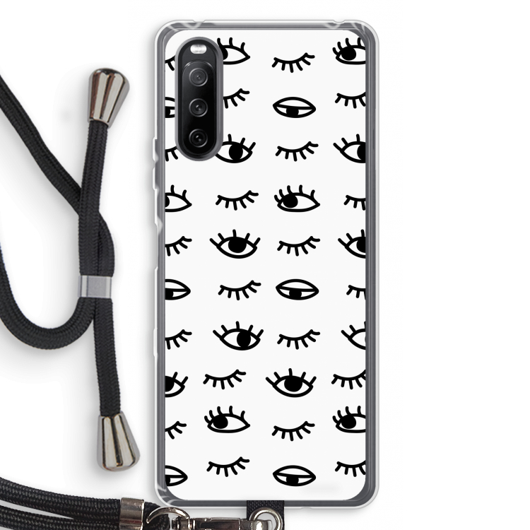 Eye pattern #2: Sony Sony Xperia 10 III Transparant Hoesje met koord