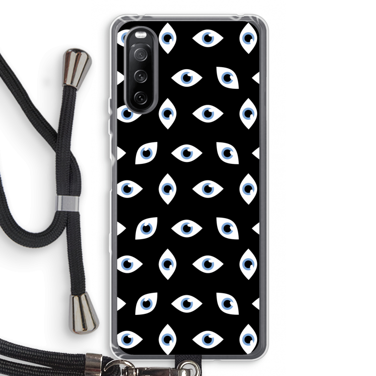 Eyes pattern: Sony Sony Xperia 10 III Transparant Hoesje met koord