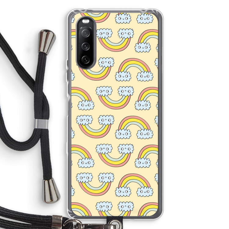 Regenboog: Sony Sony Xperia 10 III Transparant Hoesje met koord