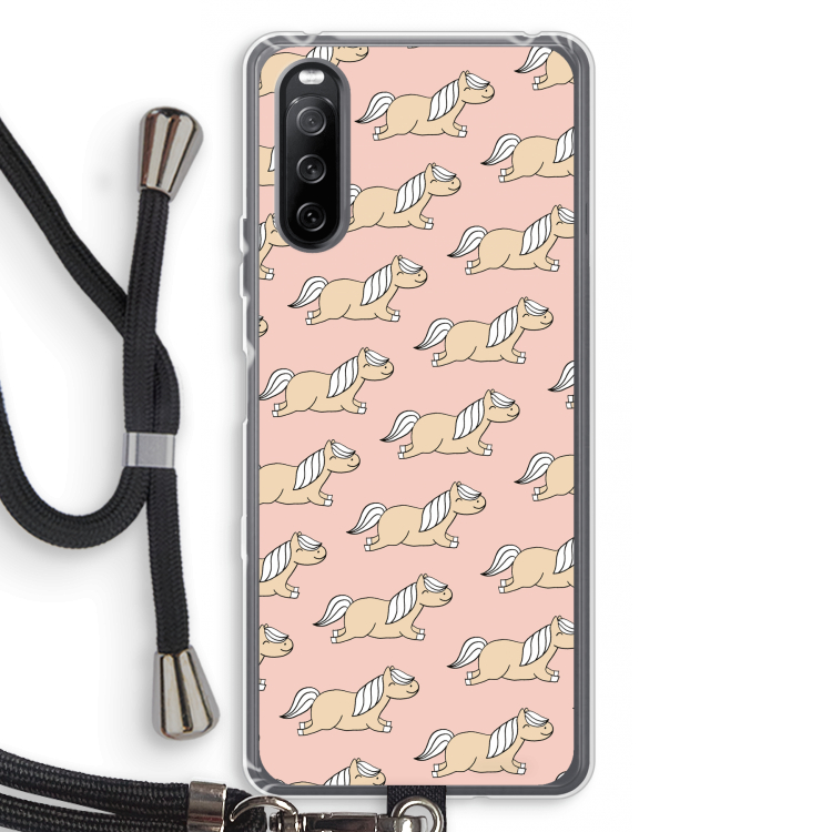 Ponys: Sony Sony Xperia 10 III Transparant Hoesje met koord