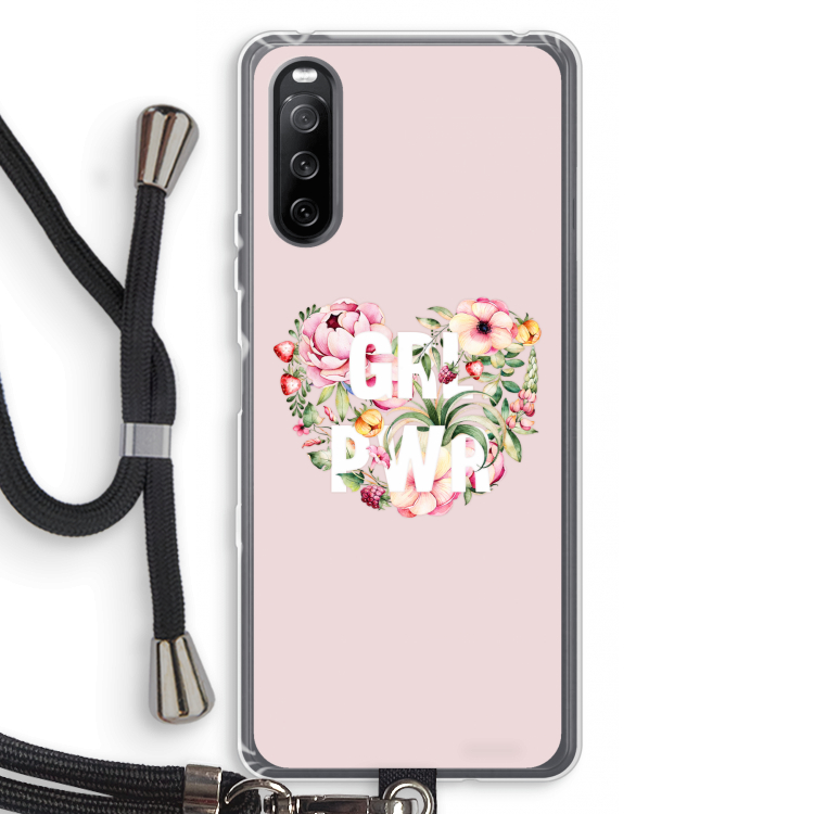 GRL PWR Flower: Sony Sony Xperia 10 III Transparant Hoesje met koord