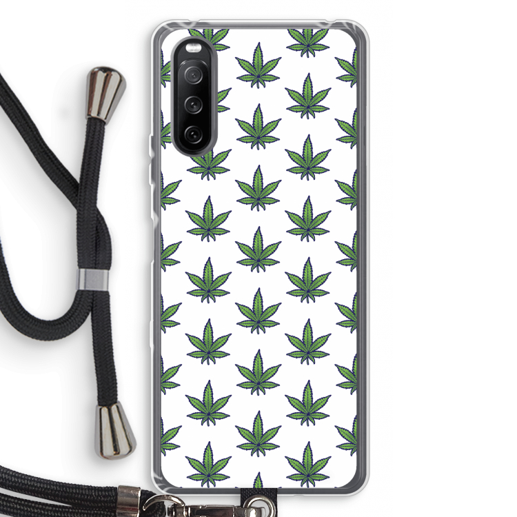 Weed: Sony Sony Xperia 10 III Transparant Hoesje met koord
