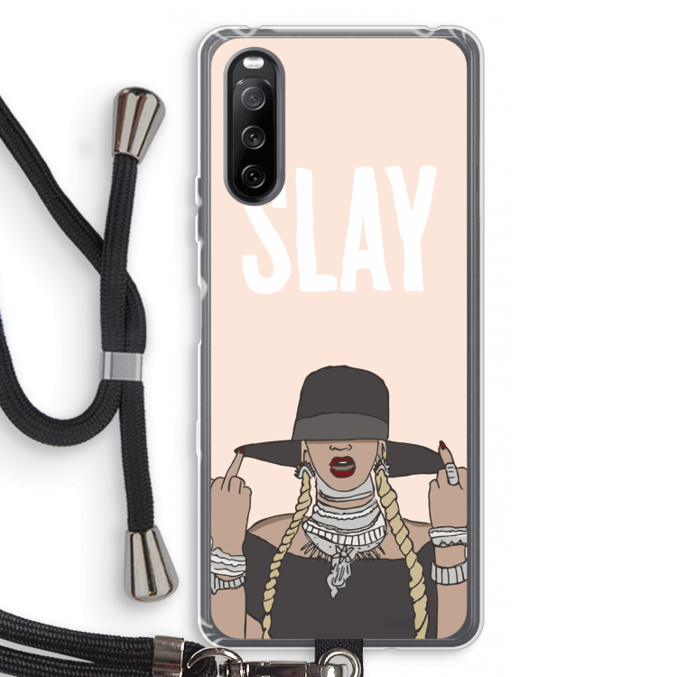 Slay All Day: Sony Sony Xperia 10 III Transparant Hoesje met koord