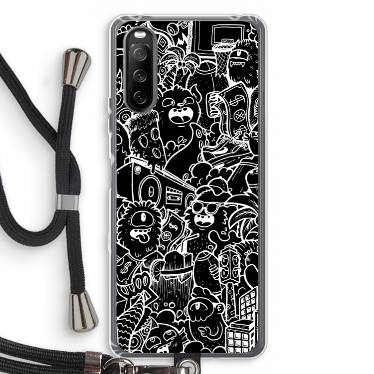 Vexx Black City : Sony Sony Xperia 10 III Transparant Hoesje met koord