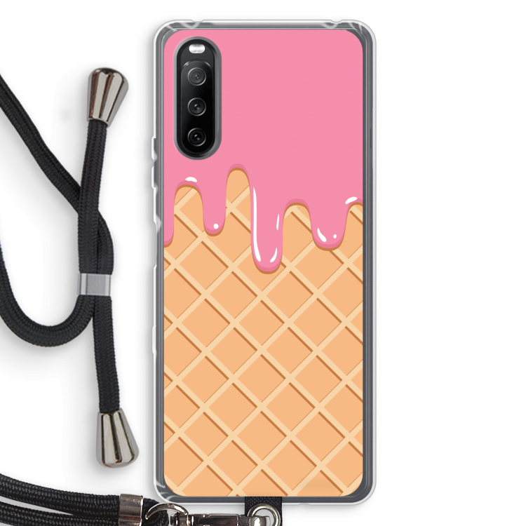 Ice cream: Sony Sony Xperia 10 III Transparant Hoesje met koord