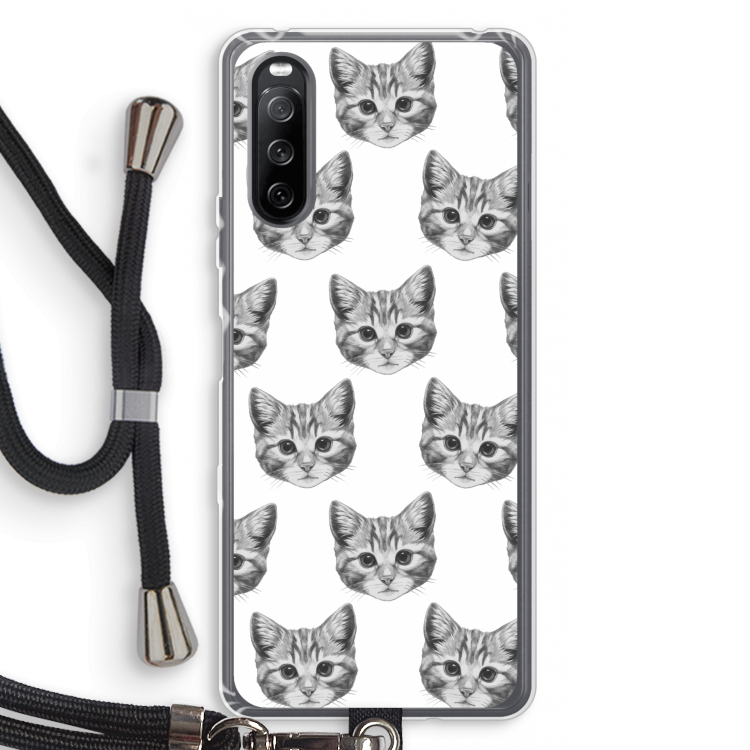 Kitten: Sony Sony Xperia 10 III Transparant Hoesje met koord