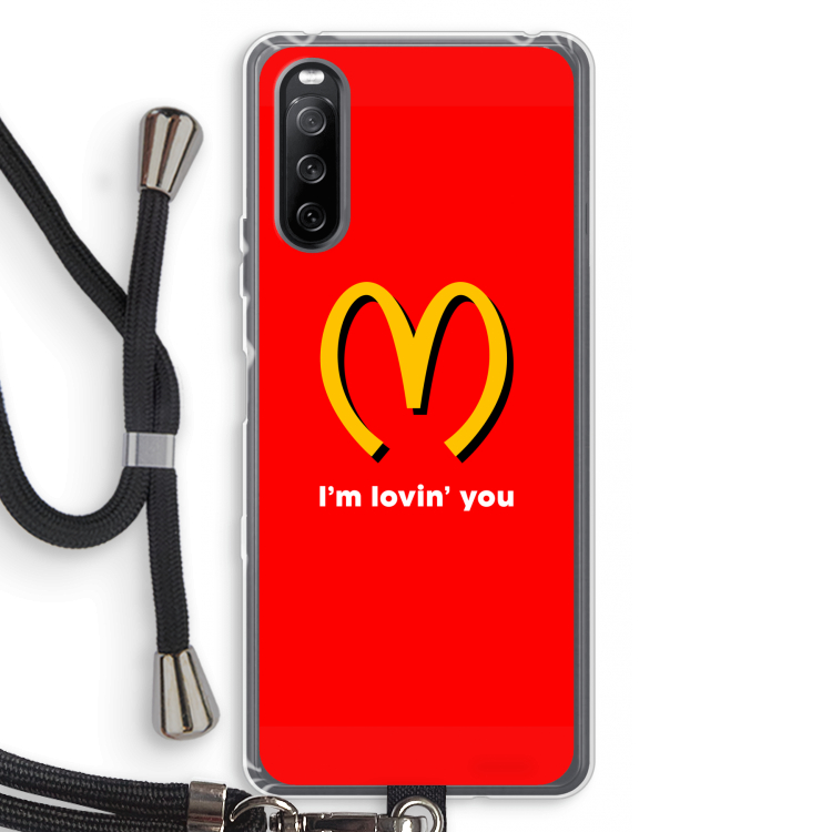 I'm lovin' you: Sony Sony Xperia 10 III Transparant Hoesje met koord