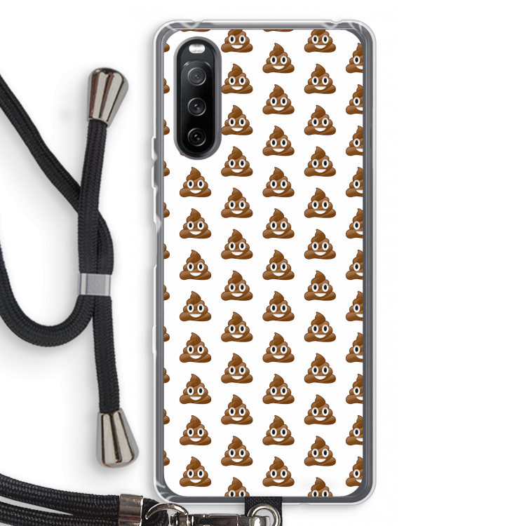 Poop emoji: Sony Sony Xperia 10 III Transparant Hoesje met koord