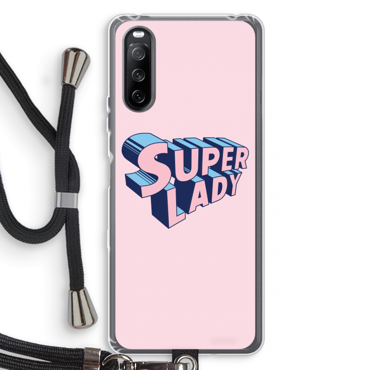 Superlady: Sony Sony Xperia 10 III Transparant Hoesje met koord
