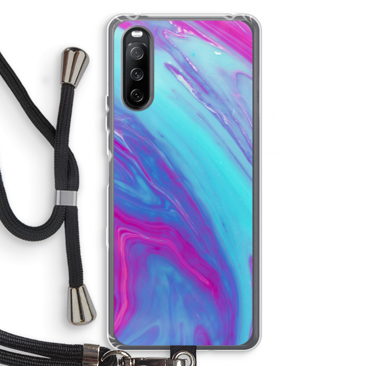 Zweverige regenboog: Sony Sony Xperia 10 III Transparant Hoesje met koord