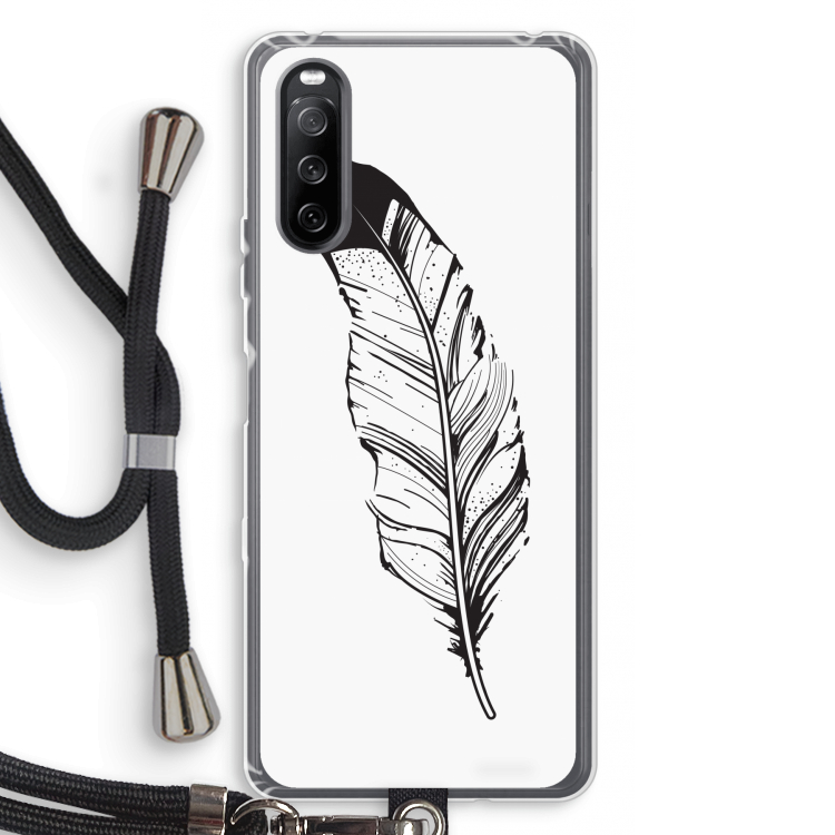 Pluim: Sony Sony Xperia 10 III Transparant Hoesje met koord