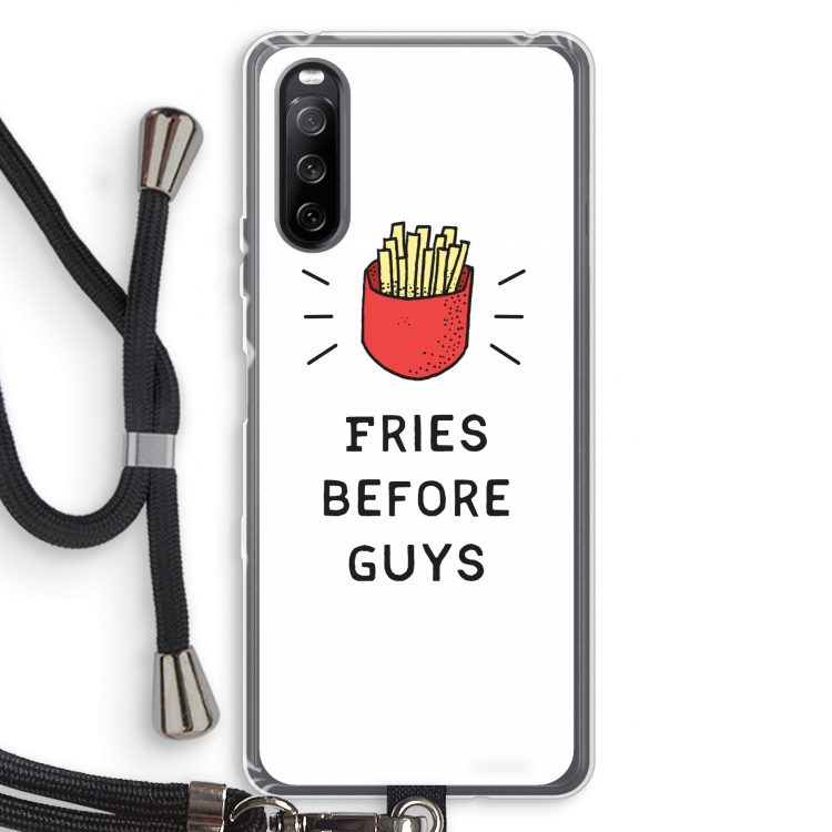 Fries before guys: Sony Sony Xperia 10 III Transparant Hoesje met koord