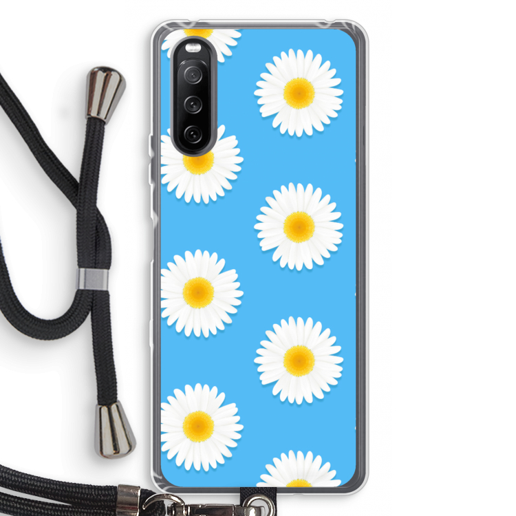 Margrietjes: Sony Sony Xperia 10 III Transparant Hoesje met koord