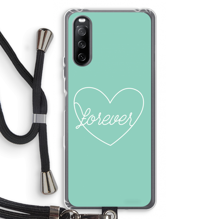 Forever heart pastel: Sony Sony Xperia 10 III Transparant Hoesje met koord