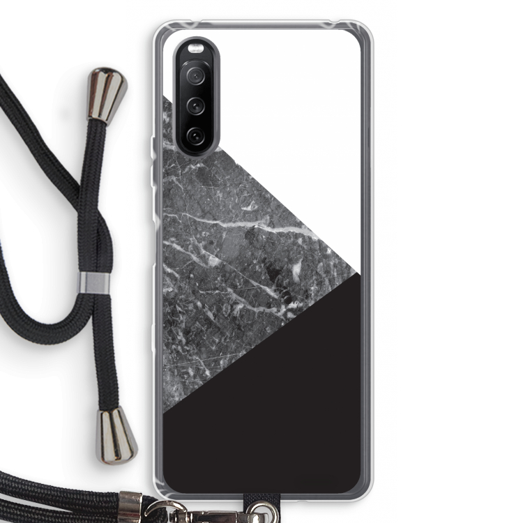 Combinatie marmer: Sony Sony Xperia 10 III Transparant Hoesje met koord