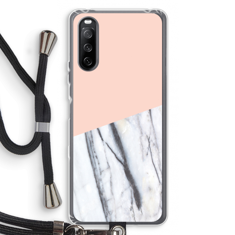 A touch of peach: Sony Sony Xperia 10 III Transparant Hoesje met koord