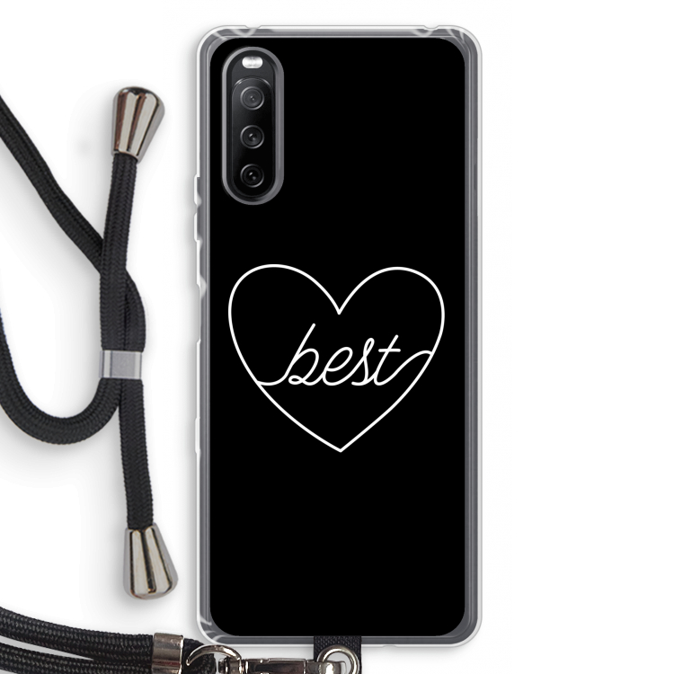 Best heart black: Sony Sony Xperia 10 III Transparant Hoesje met koord