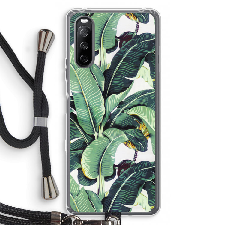 Bananenbladeren: Sony Sony Xperia 10 III Transparant Hoesje met koord