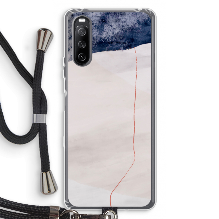 Stone White: Sony Sony Xperia 10 III Transparant Hoesje met koord