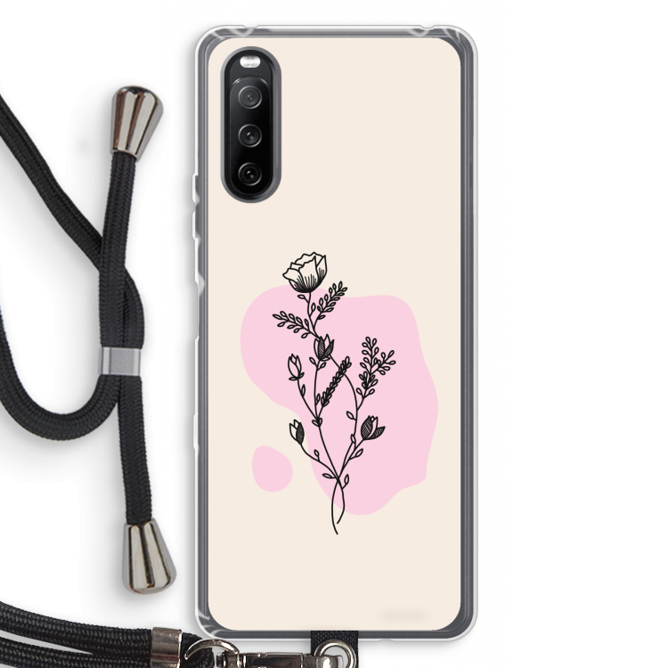 Roses are red: Sony Sony Xperia 10 III Transparant Hoesje met koord