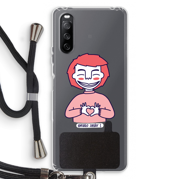 Hartje: Sony Sony Xperia 10 III Transparant Hoesje met koord