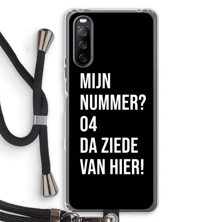 Da ziede van hier - Zwart: Sony Sony Xperia 10 III Transparant Hoesje met koord