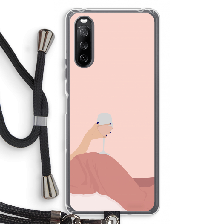 Wine: Sony Sony Xperia 10 III Transparant Hoesje met koord