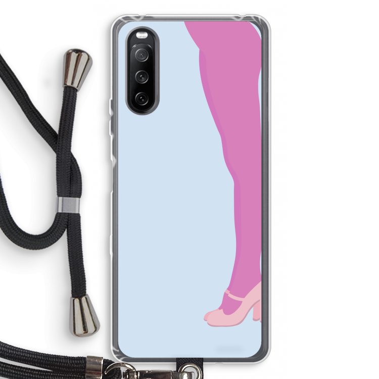 Pink panty: Sony Sony Xperia 10 III Transparant Hoesje met koord