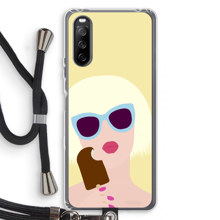 Ice cream: Sony Sony Xperia 10 III Transparant Hoesje met koord