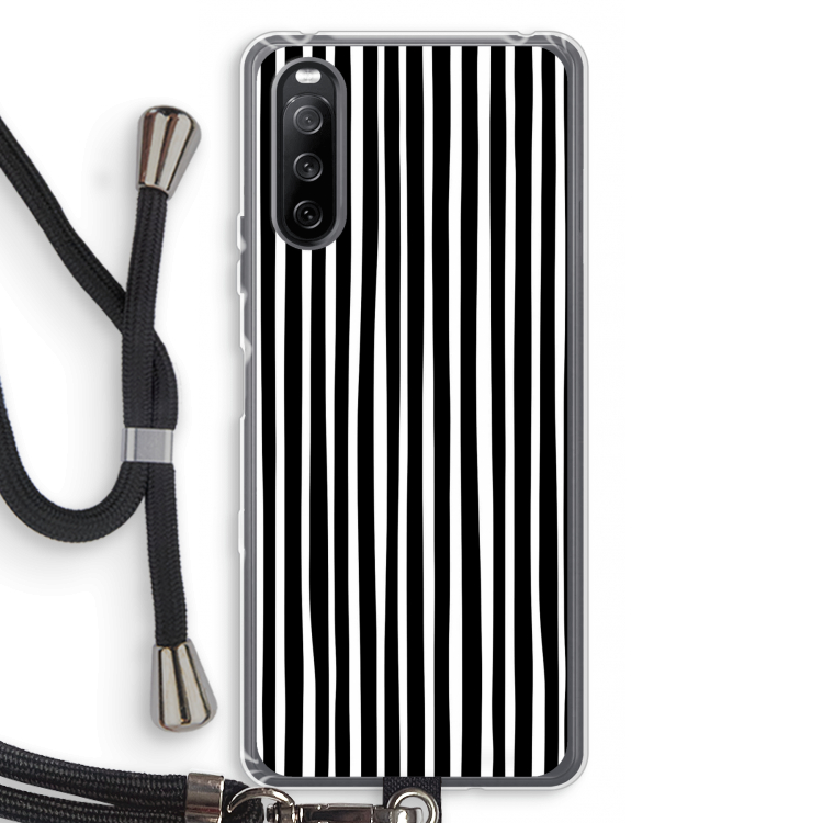 Stripes: Sony Sony Xperia 10 III Transparant Hoesje met koord