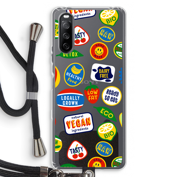 Fruitsticker: Sony Sony Xperia 10 III Transparant Hoesje met koord