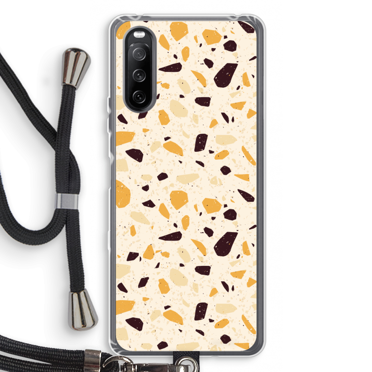 Terrazzo N°13: Sony Sony Xperia 10 III Transparant Hoesje met koord