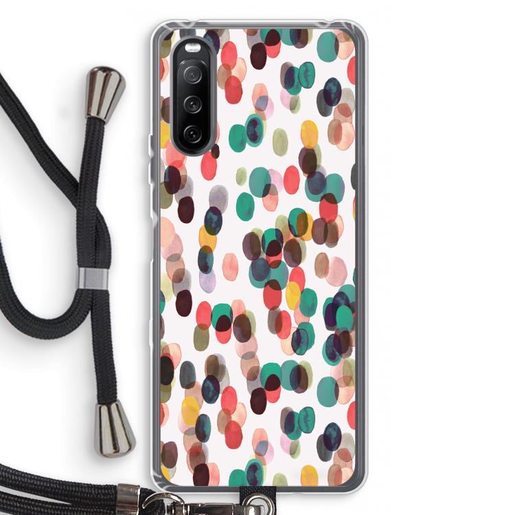 Tropical Dots: Sony Sony Xperia 10 III Transparant Hoesje met koord