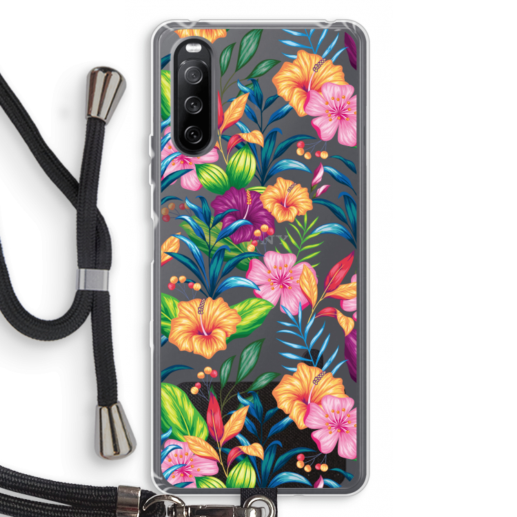 Tropisch 2: Sony Sony Xperia 10 III Transparant Hoesje met koord