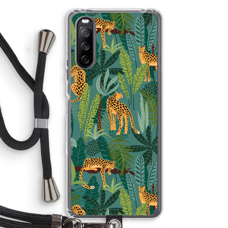 Luipaard 2: Sony Sony Xperia 10 III Transparant Hoesje met koord