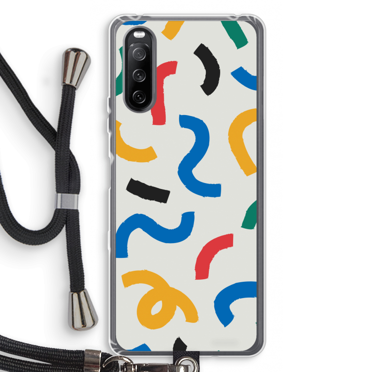 Illustratieve pop 2: Sony Sony Xperia 10 III Transparant Hoesje met koord