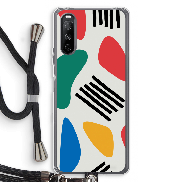 Illustratieve pop 1: Sony Sony Xperia 10 III Transparant Hoesje met koord