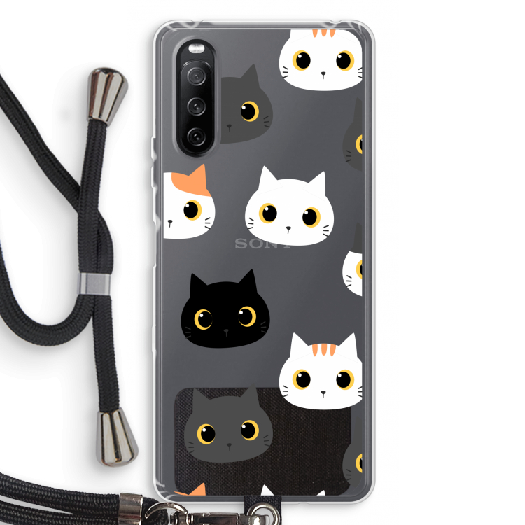 Katten: Sony Sony Xperia 10 III Transparant Hoesje met koord