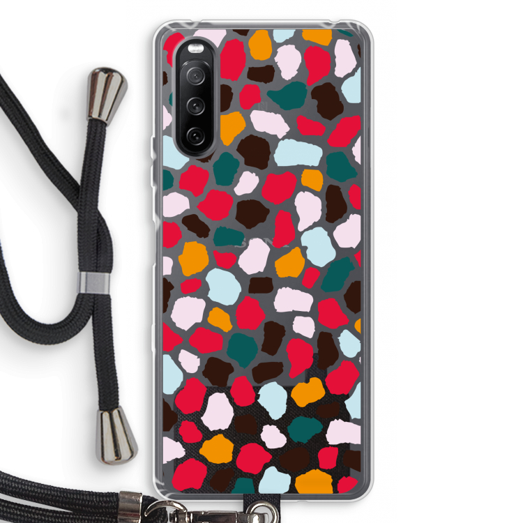 Colored Giraffe: Sony Sony Xperia 10 III Transparant Hoesje met koord