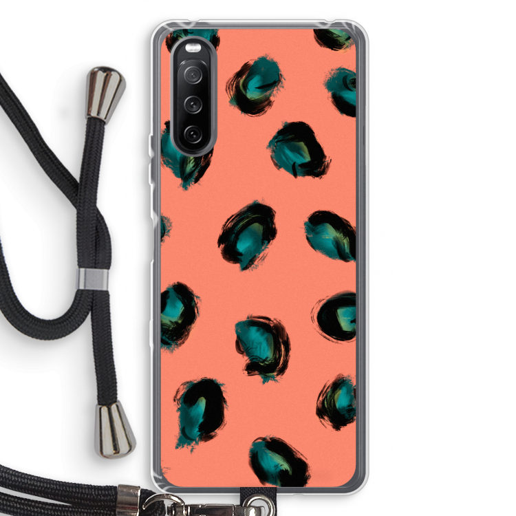 Pink Cheetah: Sony Sony Xperia 10 III Transparant Hoesje met koord