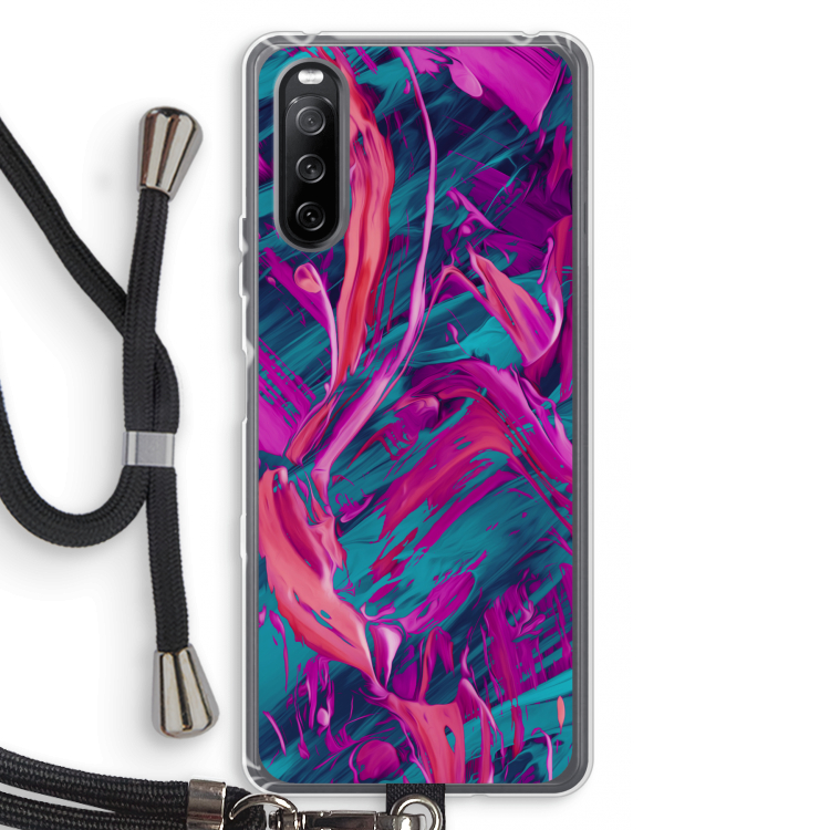 Pink Clouds: Sony Sony Xperia 10 III Transparant Hoesje met koord