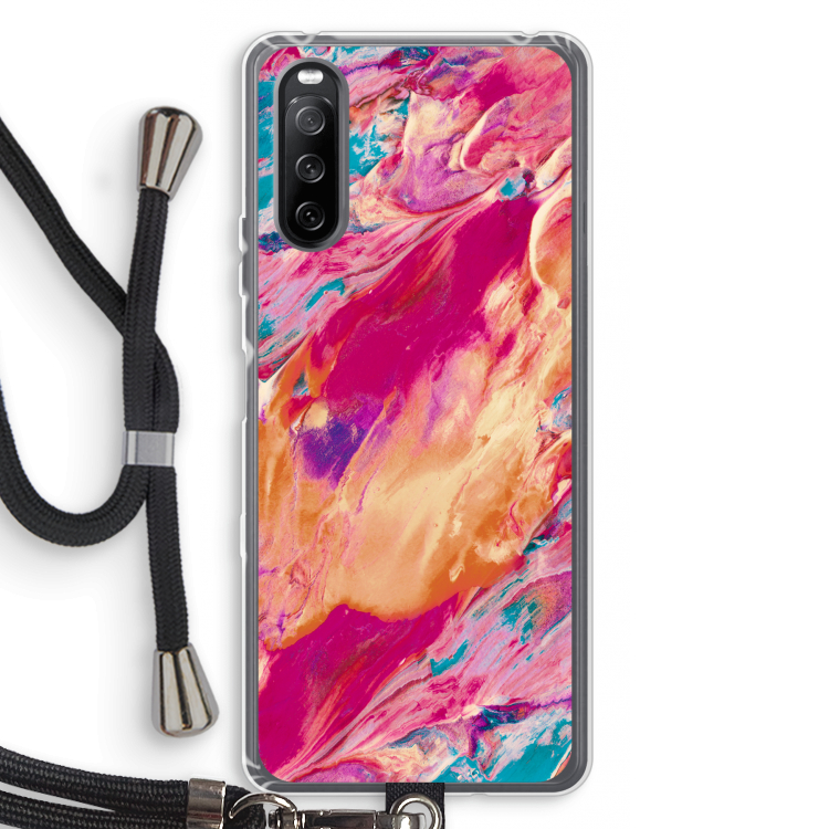 Pastel Echoes: Sony Sony Xperia 10 III Transparant Hoesje met koord